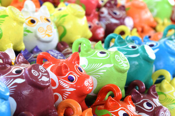 Alacias de colores, artesania de Michoacan, Mexico.