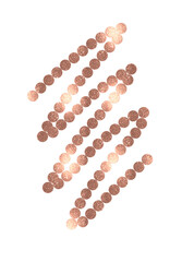 Rose gold glitter brush stroke