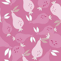 Hand drawn pears seamless pattern. Fruits botanical backdrop.
