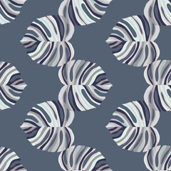 Monstera leaf tropical seamless pattern. palm leaves endless background. Botanical wallpaper.