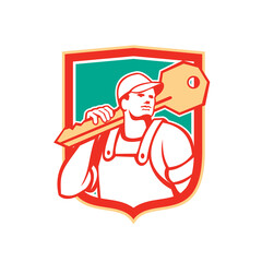 Locksmith Carry Key Shield Retro