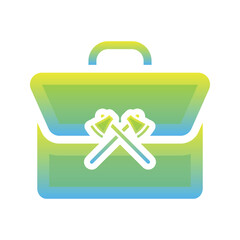 axe suitcase logo gradient design template icon element