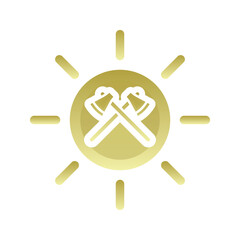 axe sun logo gradient design template icon element