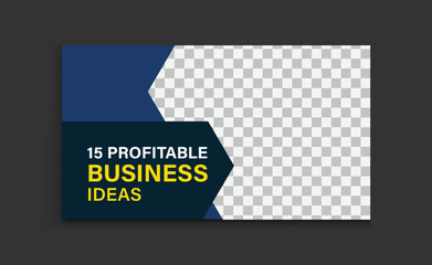 online business ideas video thumbnail. creative template design. modern graphics element. web banner ads