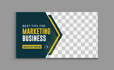 Obraz premium online business ideas video thumbnail. creative template design. modern graphics element. web banner ads