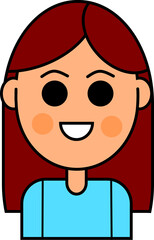 A young lady cartoon character without background