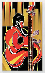 Guitarist Guitar Recital Poster Vector Illustration - 530466915