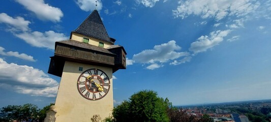 Grazer Uhrturm, Clock Tower on top of the Schloßberg Mountain in Graz