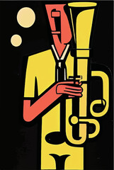 Saxophone Concert Poster Vector Illustration - 530466997