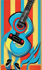 Guitarist Guitar Recital Poster Vector Illustration - 530467350