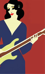 Guitarist Guitar Recital Poster Vector Illustration