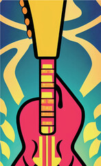 Guitarist Guitar Recital Poster Vector Illustration - 530467515