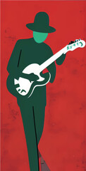 Guitarist Guitar Recital Poster Vector Illustration - 530467573
