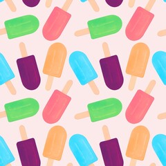 ice cream seamless pattern popsicles background 
