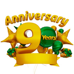 9 years anniversary 3d logo 

