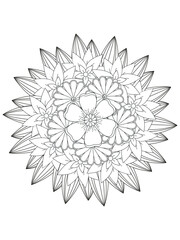 Forest flowers and leaves. Vector coloring book for adults and children. Hand-drawn illustration. Floral ornament is good for web, print, and stencil
Flowers Coloring Page 