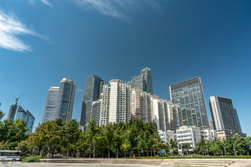 Obraz premium Modern urban architectural landscape of Qingdao, China