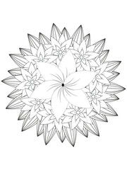 Forest flowers and leaves. Vector coloring book for adults and children. Hand-drawn illustration. Floral ornament is good for web, print, and stencil
Flowers Coloring Page 