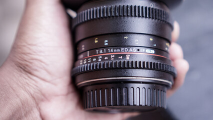Fototapeta na wymiar photography equipment tools. camera lens, gimbal and 3d cameras