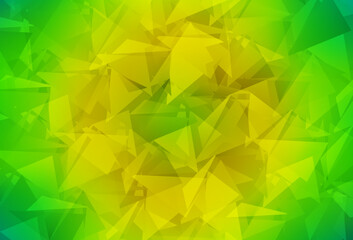 Light Green, Yellow vector polygon abstract layout.
