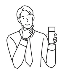 この化粧品に満足している男性