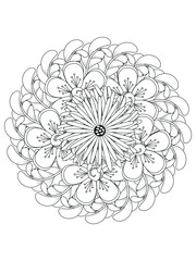 Forest flowers and leaves. Vector coloring book for adults and children. Hand-drawn illustration. Floral ornament is good for web, print, and stencil
Flowers Coloring Page 