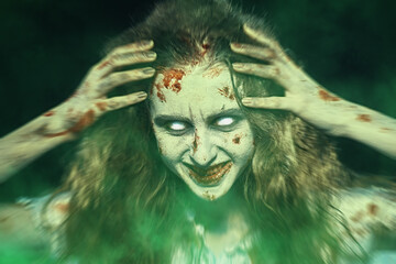 scary zombie smile