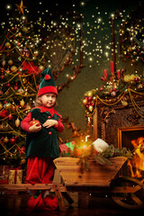elf preparing gifts