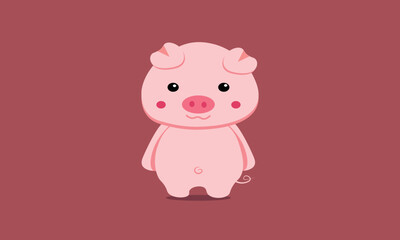 Obraz na płótnie Canvas pink pig cartoon