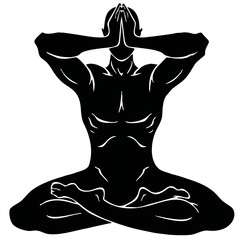 silhouette of yoga person