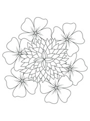 Forest flowers and leaves. Vector coloring book for adults and children. Hand-drawn illustration. Floral ornament is good for web, print, and stencil
Flowers Coloring Page 