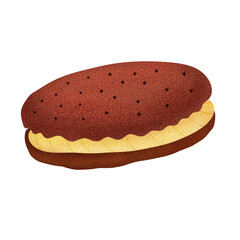 Chocolate chip cookie illustration 