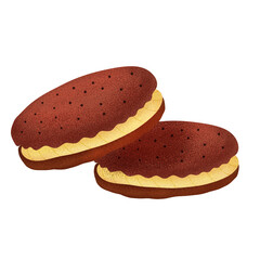Chocolate chip cookie illustration 