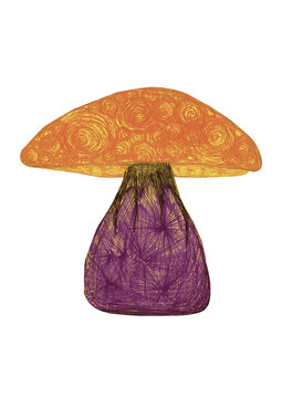 Watercolor forest mushroom, food isolated for your design