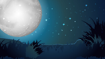 Thumbnail design with super moon night