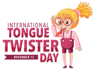 International tongue twister day logo design