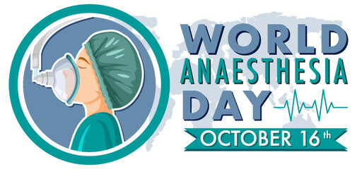 World Anaesthesia Day Banner Design - obrazy, fototapety, plakaty