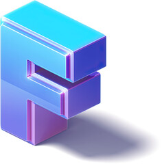 Isometric 3D Letter F