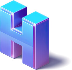 Isometric 3D Letter H
