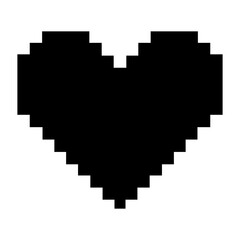 Heart-Shaped. Love Icon Symbol for Pictogram, App, Website, Logo or Graphic Design Element. Pixel Art Style Illustration. Format PNG