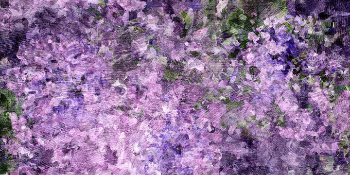 purple flower oil painting watercolor on canvas, Flowers, oil paintings landscape.Abstract texture purple  color stain horizontal long wall background.