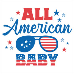 4th of july all american baby eps design
