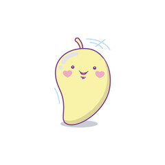 Mango character cute cartoon kawaii vector illustration