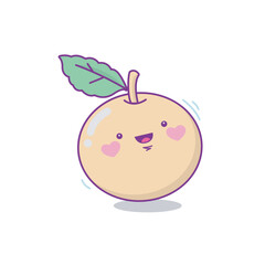 Orange character cute cartoon kawaii vector illustration