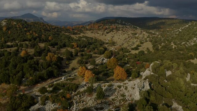 Pisidia Antiocheia ancient city in Isparta. 4K Footage in Turkey