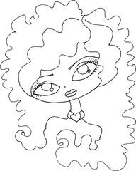 Black and white beauty hair mandala pattern design vector drawing