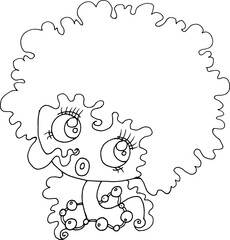 Black and white beauty hair mandala pattern design vector drawing