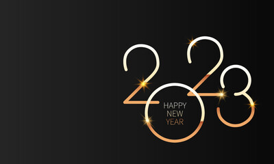 2023 Happy New Year Background Design. Greeting Card, Banner, Poster. Vector Illustration.