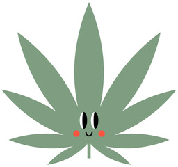 Groovy cannabis cartoon character