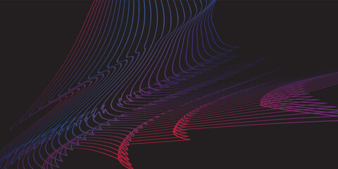 Abstract black background with purple red lines